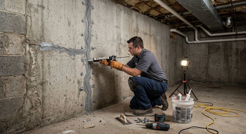 Basement Crack Repair in Wimberley, TX