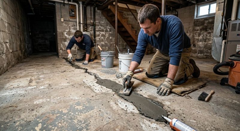 Cracked Basement Floor Repair in Wimberley, TX