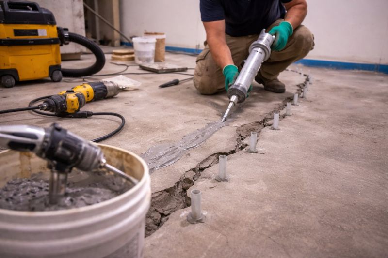 Cracked Basement Floor Repair in Wimberley, TX